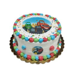 Cake con imagen de carritos...